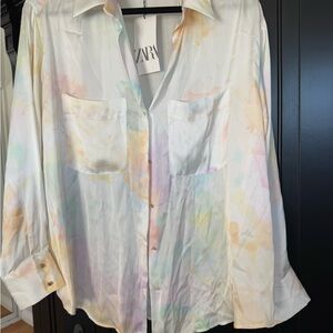 Zara Multicolor Satin Blouse